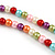 Multicoloured Glass Bead with Silver Tone Metal Wire Element Necklace - 64cm L/ 4cm Ext - view 5
