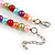 Multicoloured Glass Bead with Silver Tone Metal Wire Element Necklace - 64cm L/ 4cm Ext - view 6