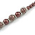Chocolate Brown Glass Bead with Silver Tone Metal Wire Element Necklace - 64cm L/ 4cm Ext - view 5