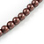 Chocolate Brown Glass Bead with Silver Tone Metal Wire Element Necklace - 64cm L/ 4cm Ext - view 6