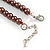 Chocolate Brown Glass Bead with Silver Tone Metal Wire Element Necklace - 64cm L/ 4cm Ext - view 7