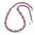 Purple Glass Bead with Silver Tone Metal Wire Element Necklace - 64cm L/ 4cm Ext - view 3