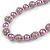 Purple Glass Bead with Silver Tone Metal Wire Element Necklace - 64cm L/ 4cm Ext - view 4