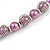 Purple Glass Bead with Silver Tone Metal Wire Element Necklace - 64cm L/ 4cm Ext - view 5