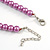 Purple Glass Bead with Silver Tone Metal Wire Element Necklace - 64cm L/ 4cm Ext - view 6