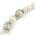 Cream Glass Bead with Silver Tone Metal Wire Element Necklace - 64cm L/ 4cm Ext - view 6