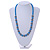 Blue Glass Bead with Silver Tone Metal Wire Element Necklace - 64cm L/ 4cm Ext - view 2