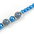 Blue Glass Bead with Silver Tone Metal Wire Element Necklace - 64cm L/ 4cm Ext - view 5