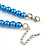 Blue Glass Bead with Silver Tone Metal Wire Element Necklace - 64cm L/ 4cm Ext - view 6