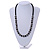 Black Glass Bead with Silver Tone Metal Wire Element Necklace - 64cm L/ 4cm Ext - view 2