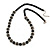 Black Glass Bead with Silver Tone Metal Wire Element Necklace - 64cm L/ 4cm Ext - view 3