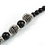 Black Glass Bead with Silver Tone Metal Wire Element Necklace - 64cm L/ 4cm Ext - view 5