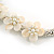 White Glass Bead with Shell Floral Motif Necklace - 48cm Long - view 6