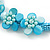 Light Blue Glass Bead with Shell Floral Motif Necklace - 48cm Long - view 4