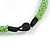 Lime Green Glass Bead with Shell Floral Motif Necklace - 48cm Long - view 6