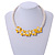 Yellow/ White Glass Bead with Shell Floral Motif Necklace - 48cm Long - view 3