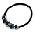 Black Glass Bead with Shell Floral Motif Necklace - 48cm Long - view 3