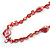 Long Red Glass Bead, Sea Shell Nugget Necklace - 126cm L - view 5