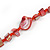 Long Red Glass Bead, Sea Shell Nugget Necklace - 126cm L - view 6