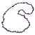 Long Purple Glass Bead, Sea Shell Nugget Necklace - 126cm L - view 4