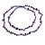 Long Purple Glass Bead, Sea Shell Nugget Necklace - 126cm L - view 5