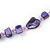 Long Purple Glass Bead, Sea Shell Nugget Necklace - 126cm L - view 3