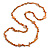 Long Burnt Orange Glass Bead, Sea Shell Nugget Necklace - 126cm L
