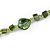 Long Green Glass Bead, Sea Shell Nugget Necklace - 120cm L - view 3