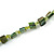 Long Green Glass Bead, Sea Shell Nugget Necklace - 120cm L - view 6
