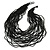 Chunky Black Glass Bead Bib Multistrand Layered Necklace - 80cm L - view 3