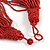 Chunky Ox Blood Red Glass Bead Bib Multistrand Layered Necklace - 80cm L - view 5