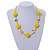 Banana Yellow Glass Ball Bead and Sea Shell Nugget Necklace - 47cm Long - view 2