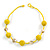 Banana Yellow Glass Ball Bead and Sea Shell Nugget Necklace - 47cm Long - view 3