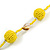 Banana Yellow Glass Ball Bead and Sea Shell Nugget Necklace - 47cm Long - view 4