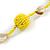 Banana Yellow Glass Ball Bead and Sea Shell Nugget Necklace - 47cm Long - view 5
