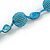 Light Blue Glass Ball Bead and Sea Shell Nugget Necklace - 47cm Long - view 4