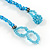 Light Blue Glass Ball Bead and Sea Shell Nugget Necklace - 47cm Long - view 5