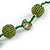 Olive/ Green Glass Ball Bead and Sea Shell Nugget Necklace - 47cm Long - view 4