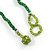 Olive/ Green Glass Ball Bead and Sea Shell Nugget Necklace - 47cm Long - view 5