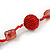 Red Glass Ball Bead and Sea Shell Nugget Necklace - 47cm Long - view 4