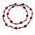 Statement Red Glass Bead with Brown Wood Ball Long Necklace - 145cm L - view 4