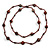 Statement Brown Glass Bead with Brown/ Black Wood Ball Long Necklace - 145cm L - view 5