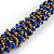 Chunky Graduated Glass Bead Necklace In Electric Blue and Bronze - 60cm Long - view 3