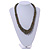 Chunky Graduated Glass Bead Necklace In Dusty Blue and Bronze - 60cm Long - view 2