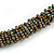 Chunky Graduated Glass Bead Necklace In Dusty Blue and Bronze - 60cm Long - view 6