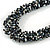 Chunky Graduated Glass Bead Necklace In Black and White - 62cm Long - view 3