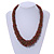 Chunky Graduated Glass Bead Necklace In Ox Blood and Bronze - 60cm Long - view 2