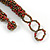 Chunky Graduated Glass Bead Necklace In Ox Blood and Bronze - 60cm Long - view 5