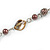 Long Glass and Shell Bead with Silver Tone Metal Wire Element Necklace In Brown - 120cm L - view 4
