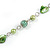 Long Glass and Shell Bead with Silver Tone Metal Wire Element Necklace In Green - 120cm - view 4